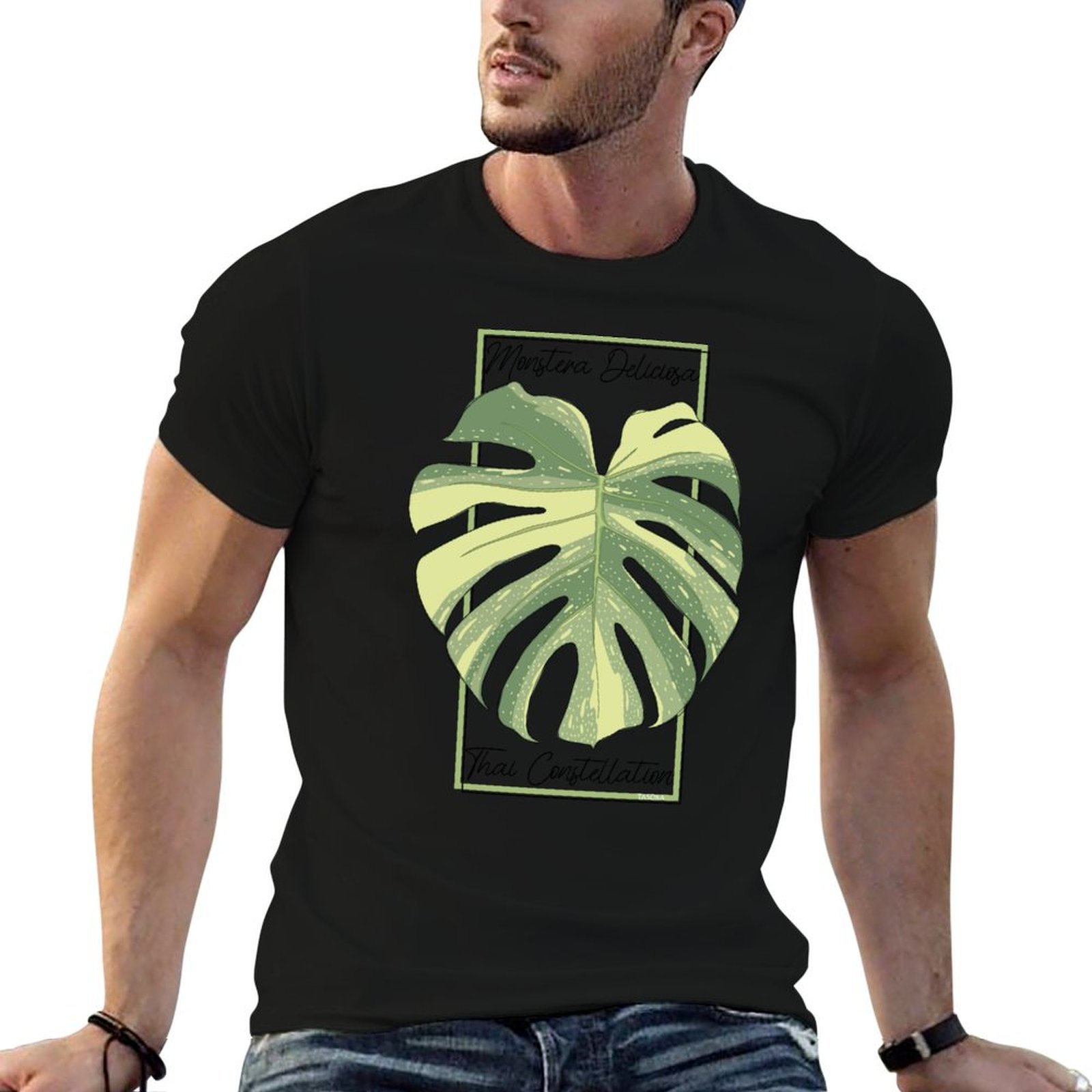 Monstera Thai Constellation - Monstera Thai Constellation Botanische Stempel T-shirt
