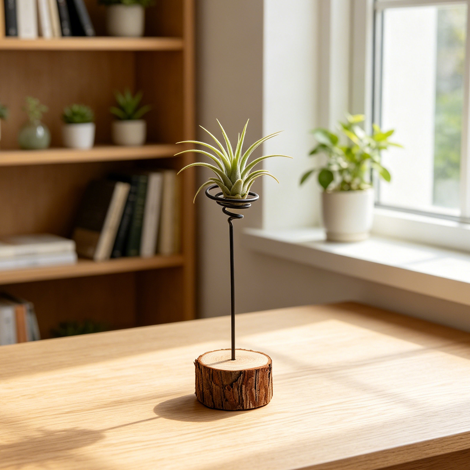 Air Plant Tillandsia - Mini desktop luchtplantenhouder met metalen spiraalvormig