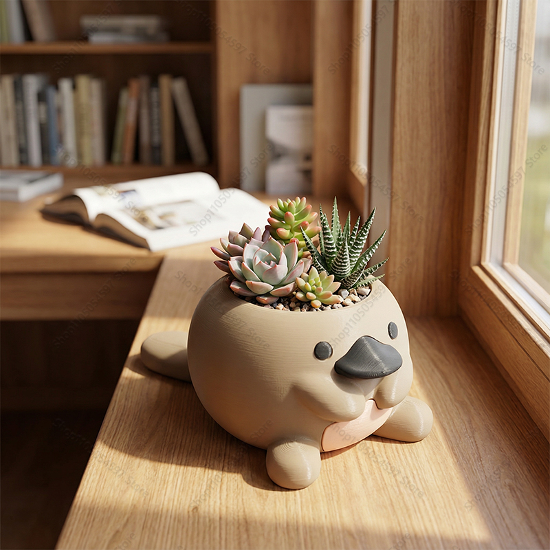 Plant Parent Pot - Schattig eendje-vormig plantenbakje, 3D-geprint succulenten potje,